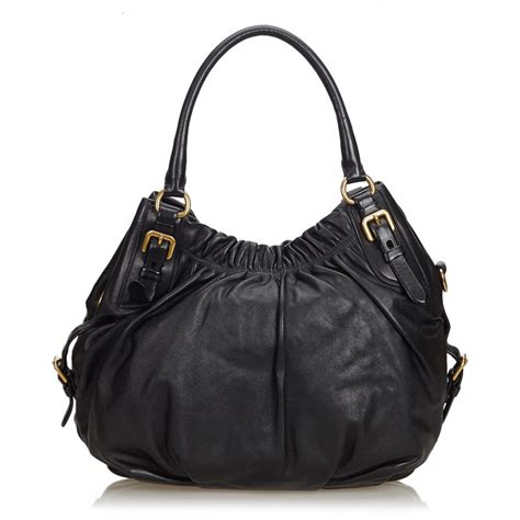 black leather prada dress|vintage black leather prada handbag.